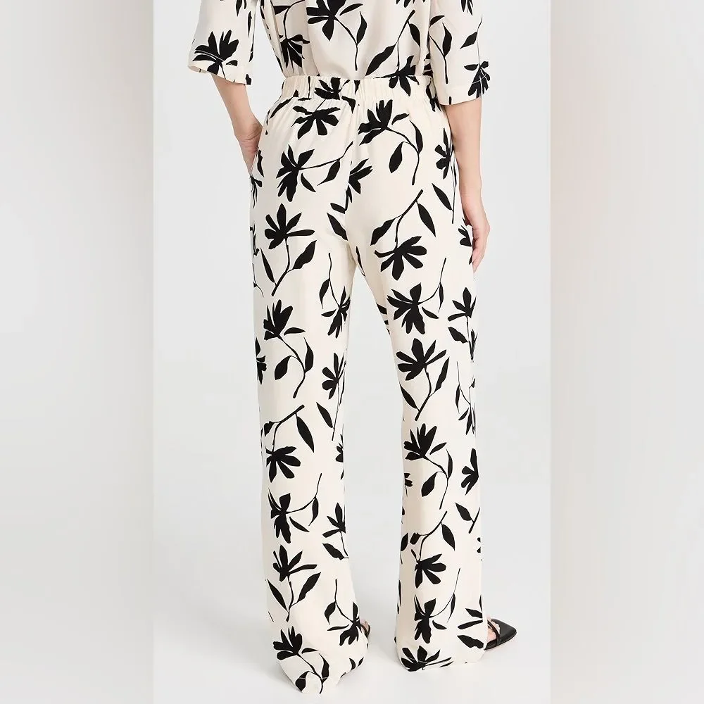 Anine Bing Owen Pants Tropical Leaf Print New